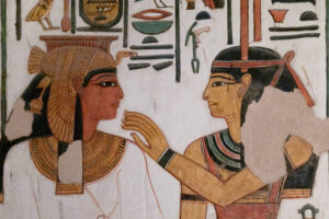 The Queen Nefertari in her tomb.